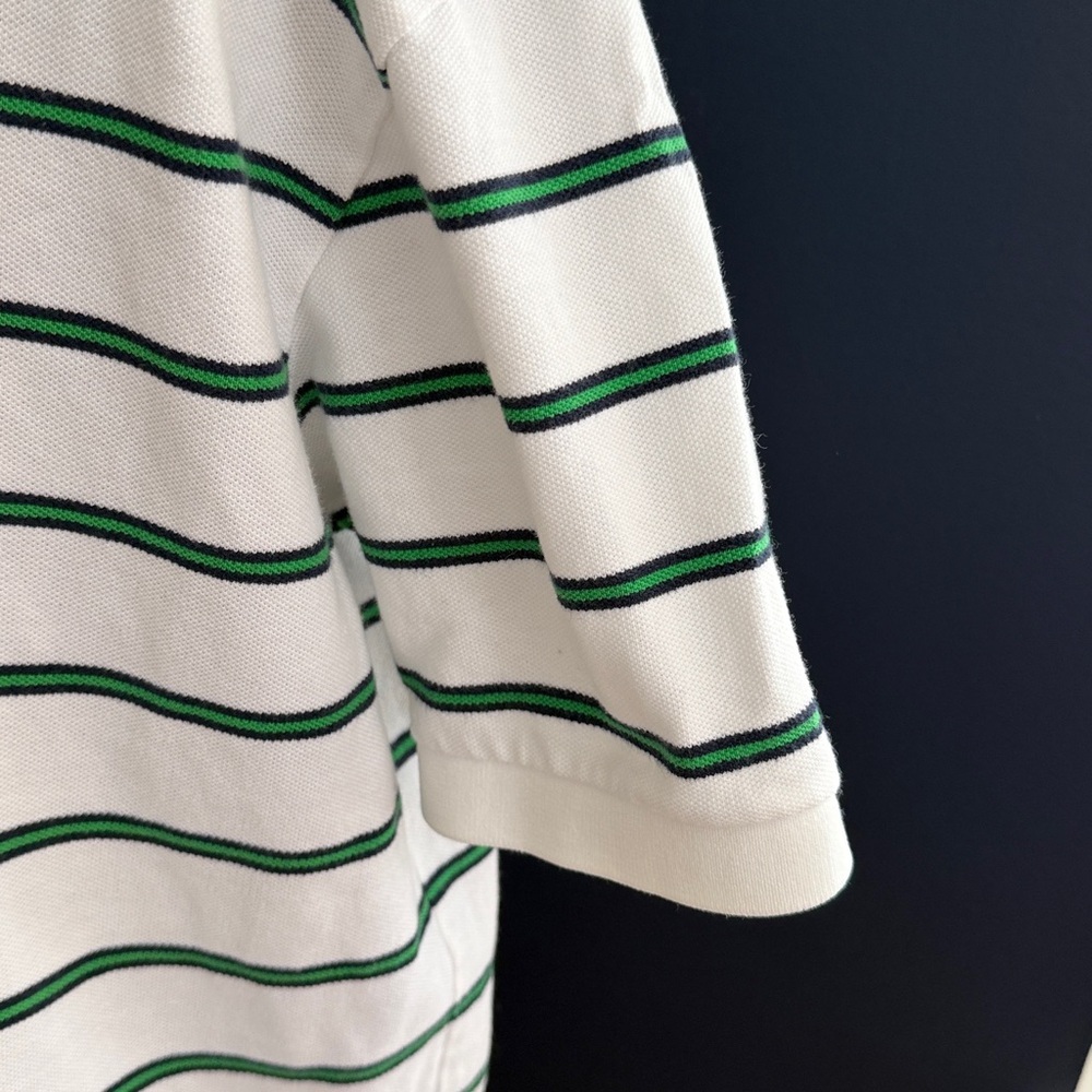 Polo Ralph Lauren White Green Stripe Polo Shirt Men’s Large Classic Fit - Picture 5 of 7